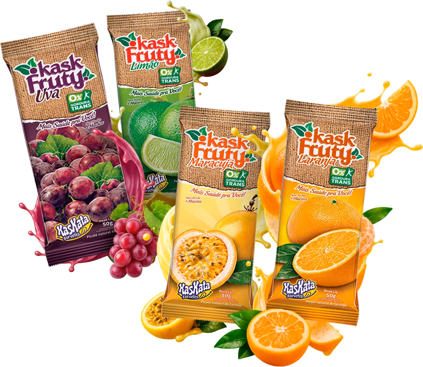Embalagens da linha Kask Fruty