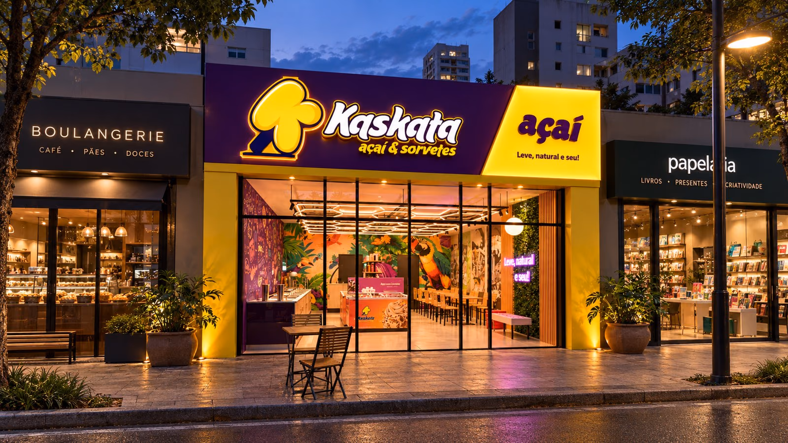 Fachada de uma loja Kaskata açaí e sorvetes